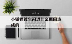 小狐狸钱包闪退什么原因造成的,小狐狸钱包闪退什么原因造成的呢